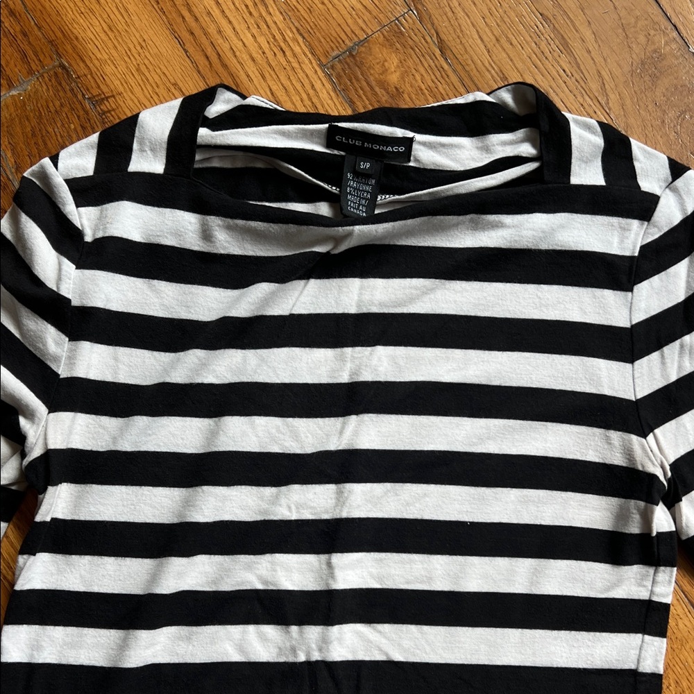 Club Monaco Monochrome Striped Tee